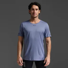 2XU Light Speed Tech Tee | Blue Stone / Black Reflective | Mens