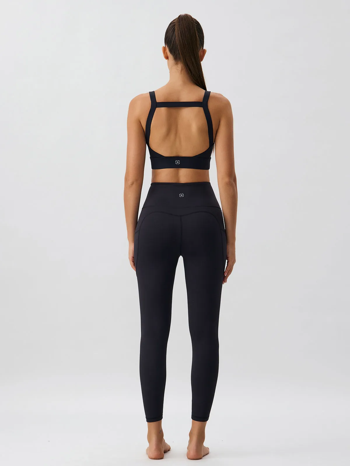 Black High Waisted Pocket Leggings 24″