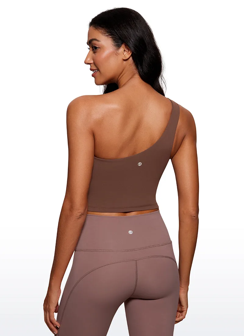 Butterluxe One Shoulder Built-in Bra Tanks