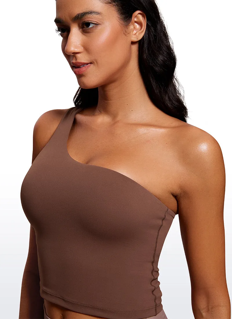 Butterluxe One Shoulder Built-in Bra Tanks