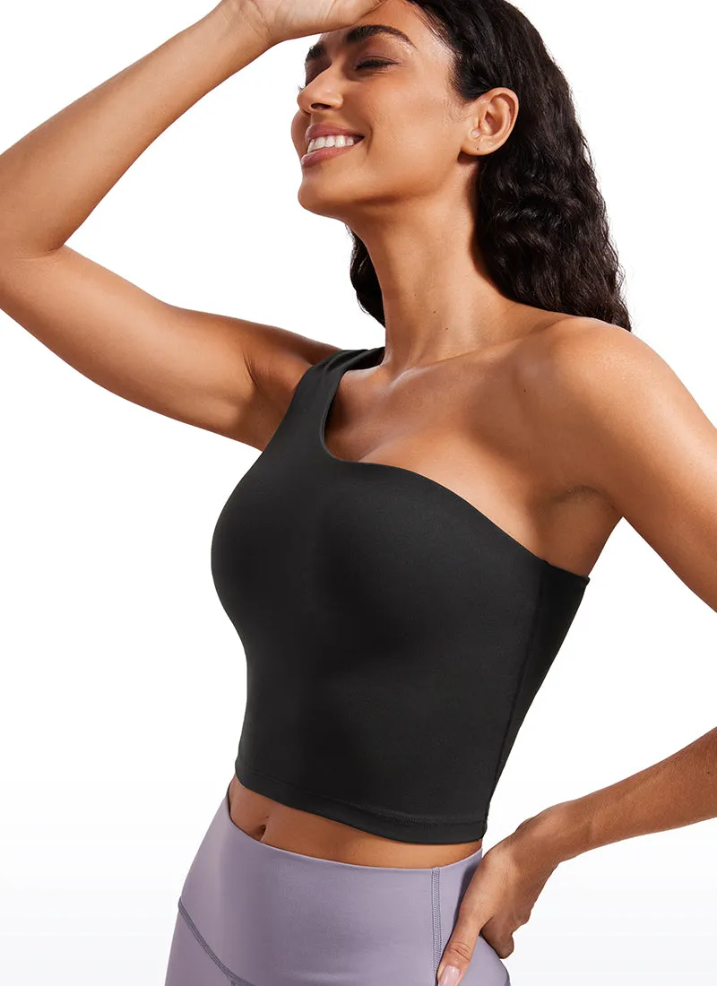 Butterluxe One Shoulder Built-in Bra Tanks