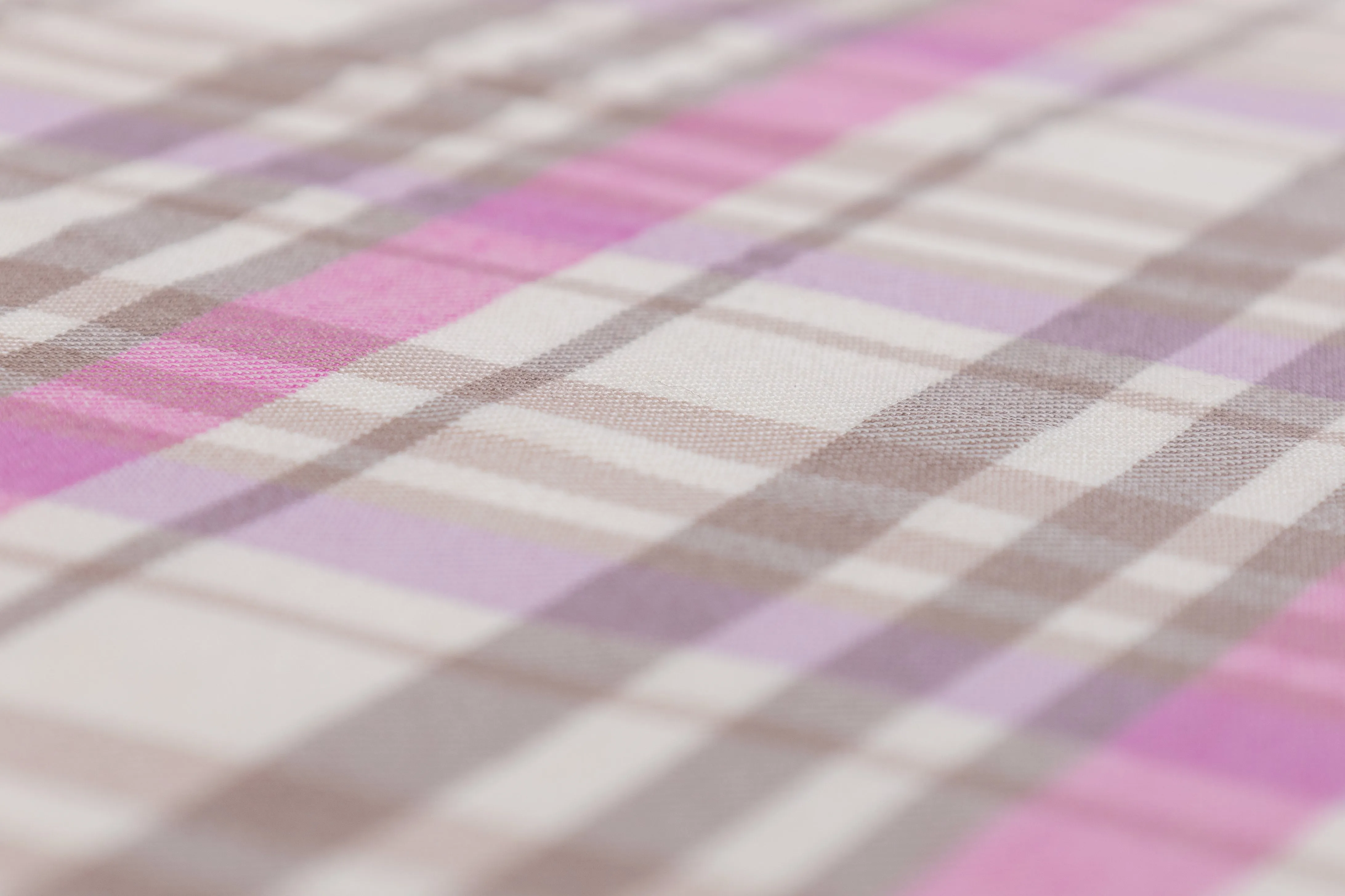 Checked Italian Wool Suiting - Pink / Taupe / Purple