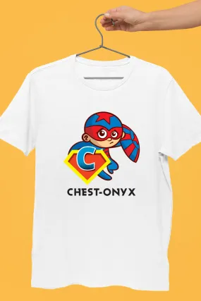 ChestOnyx by Styched White Dry-Fit T-Shirt