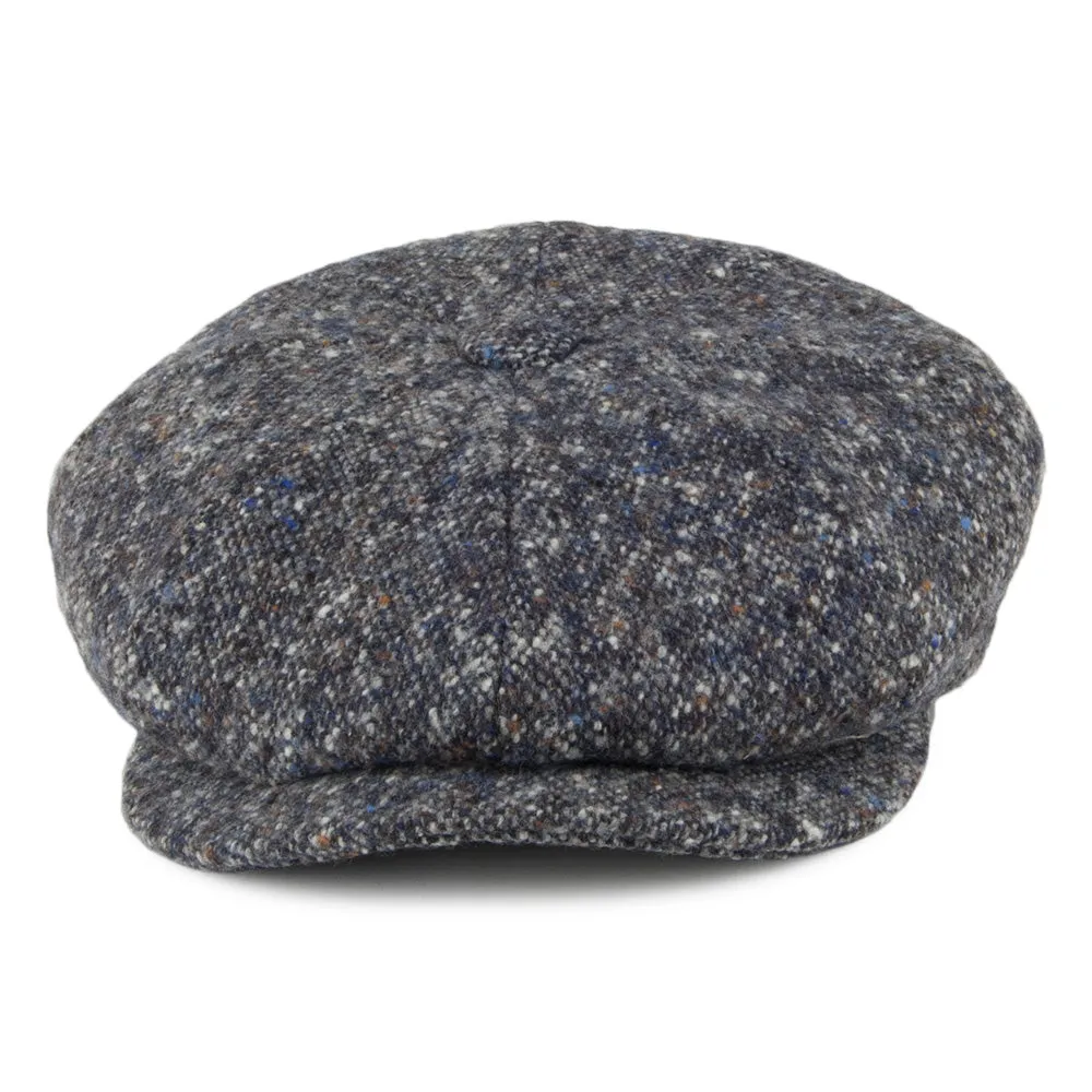 City Sport Donegal Tweed Marl Newsboy Cap - Blue-Grey