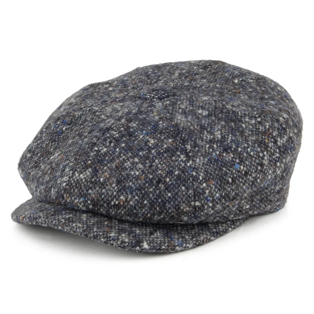 City Sport Donegal Tweed Marl Newsboy Cap - Blue-Grey