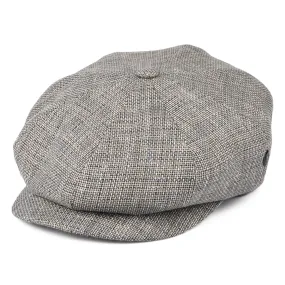 City Sport Linen-Cotton Newsboy Cap - Grey-Blue