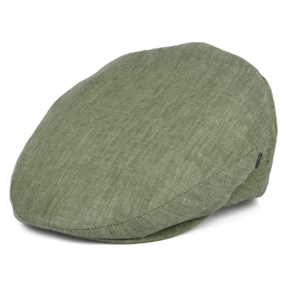 City Sport Linen Flat Cap - Sage