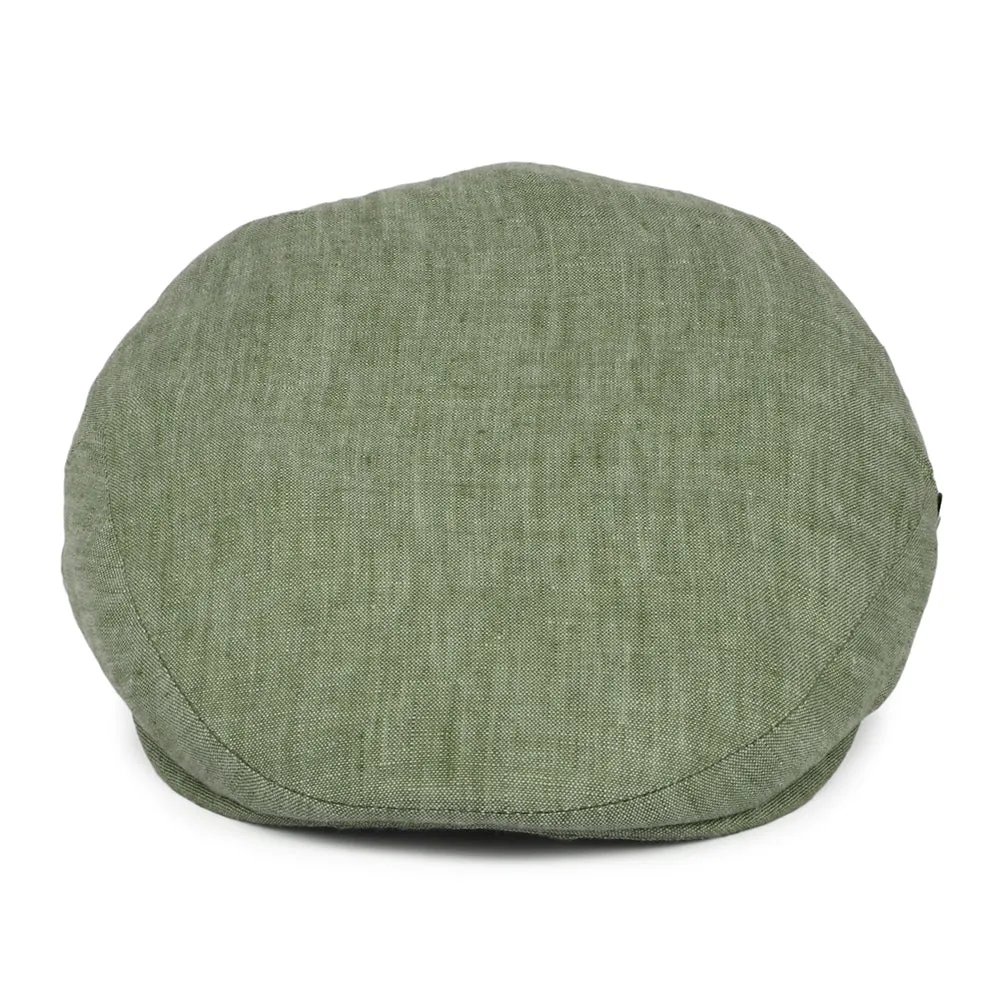 City Sport Linen Flat Cap - Sage