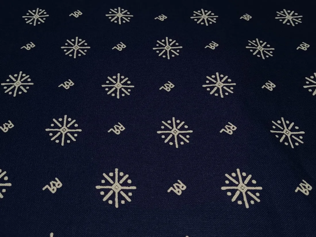 Cotton flex print navy 58" wide