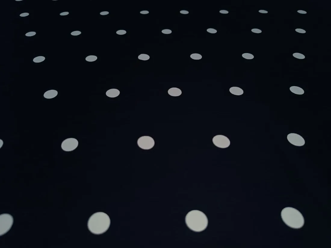 Cotton navy with white dots 58"  wide