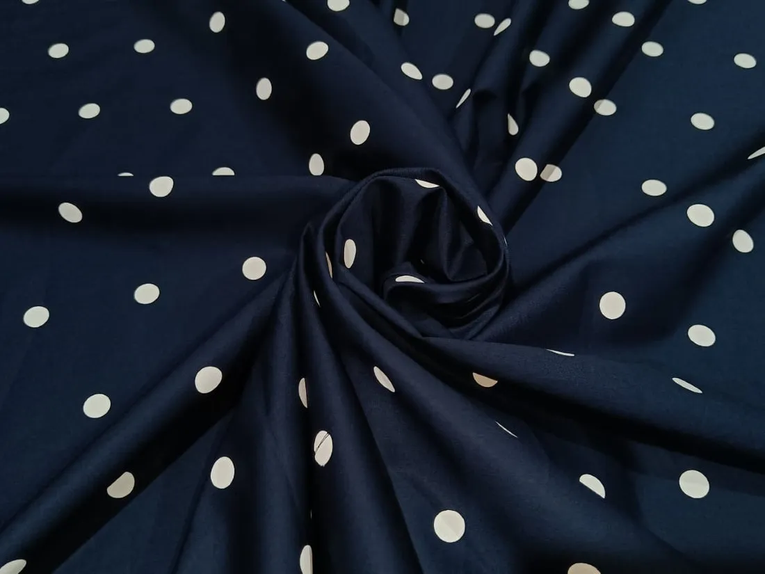 Cotton navy with white dots 58"  wide