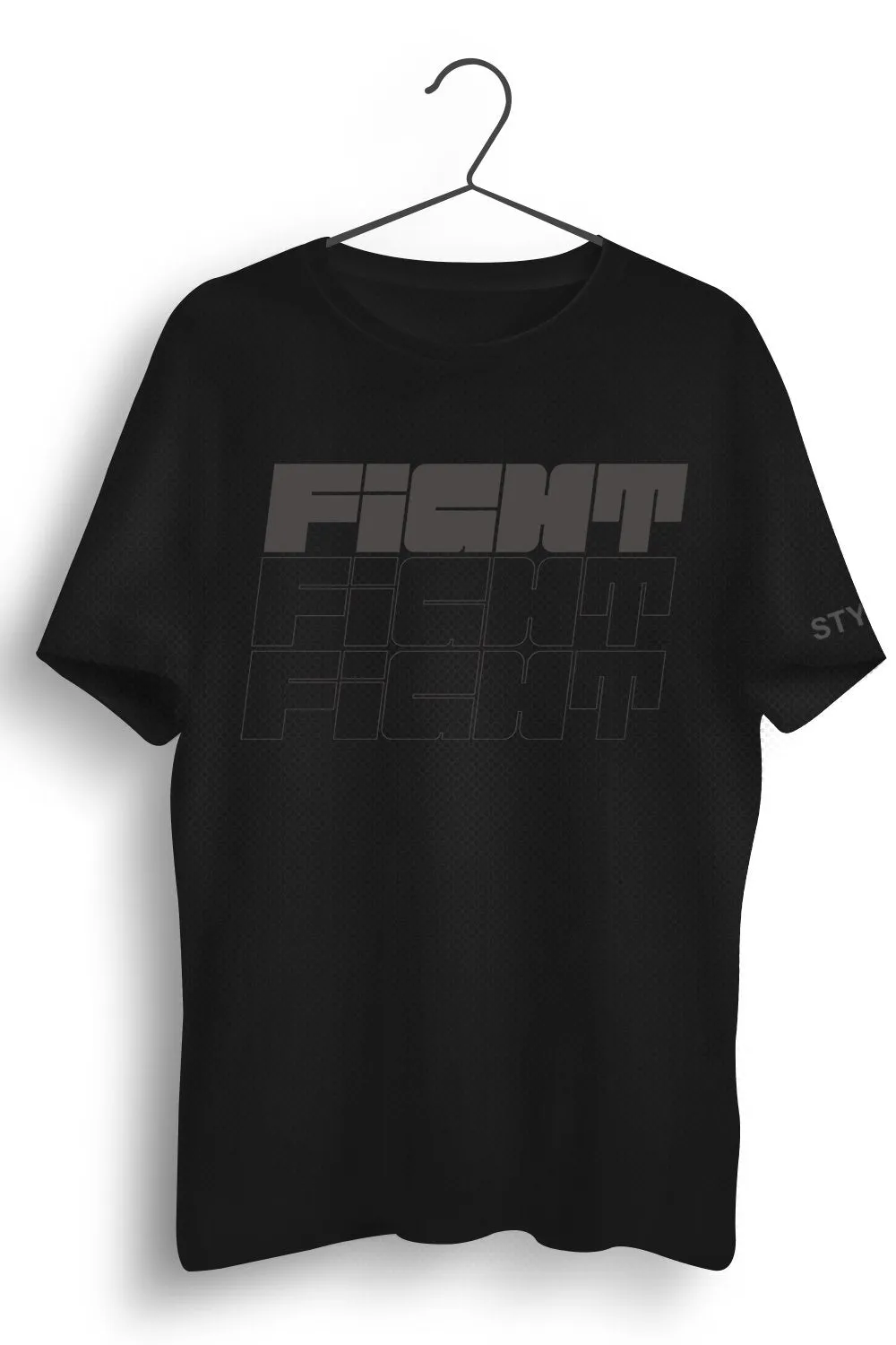 Fight Printed Black Dry Fit Tee