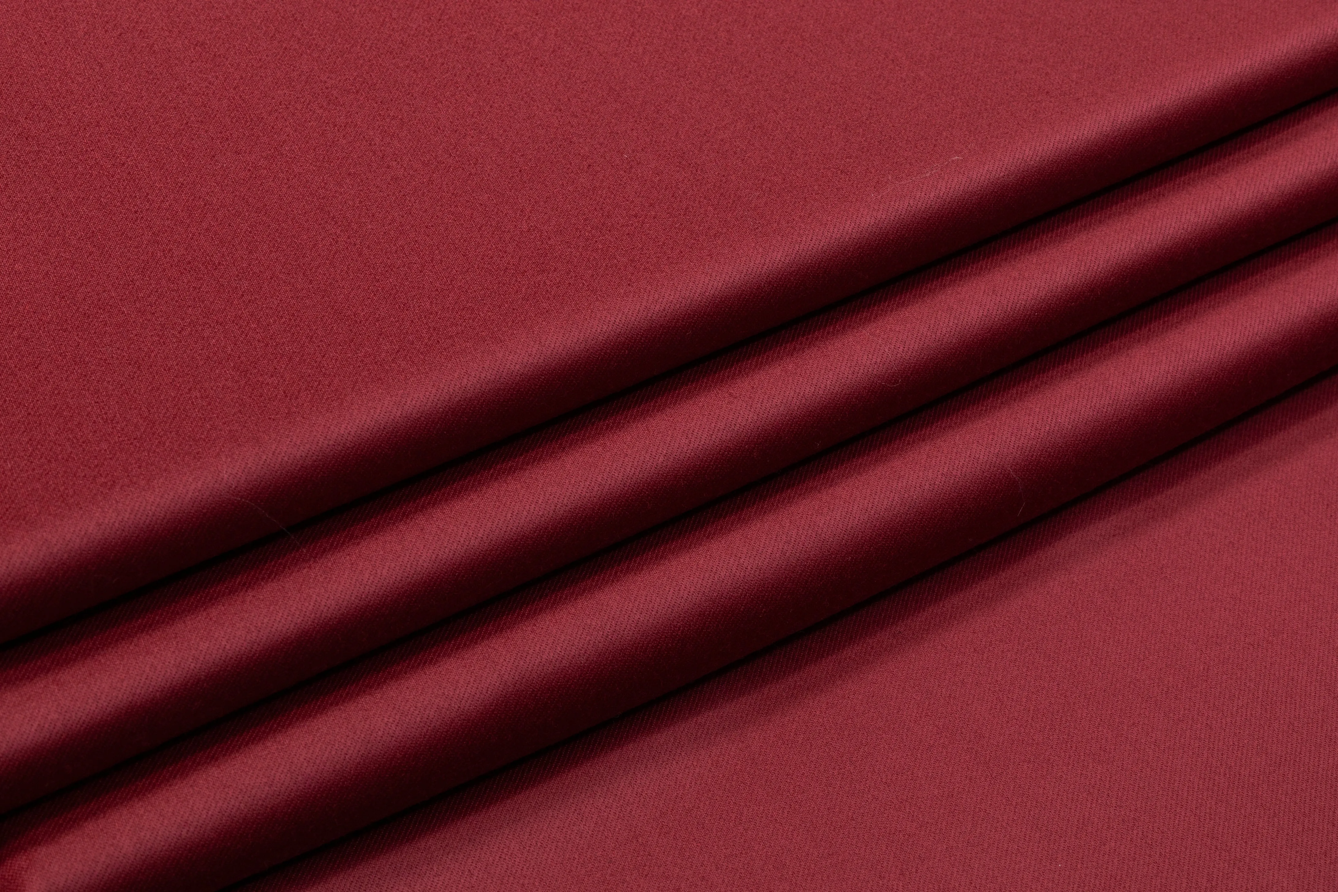 French Satin Wool Suiting - Maroon