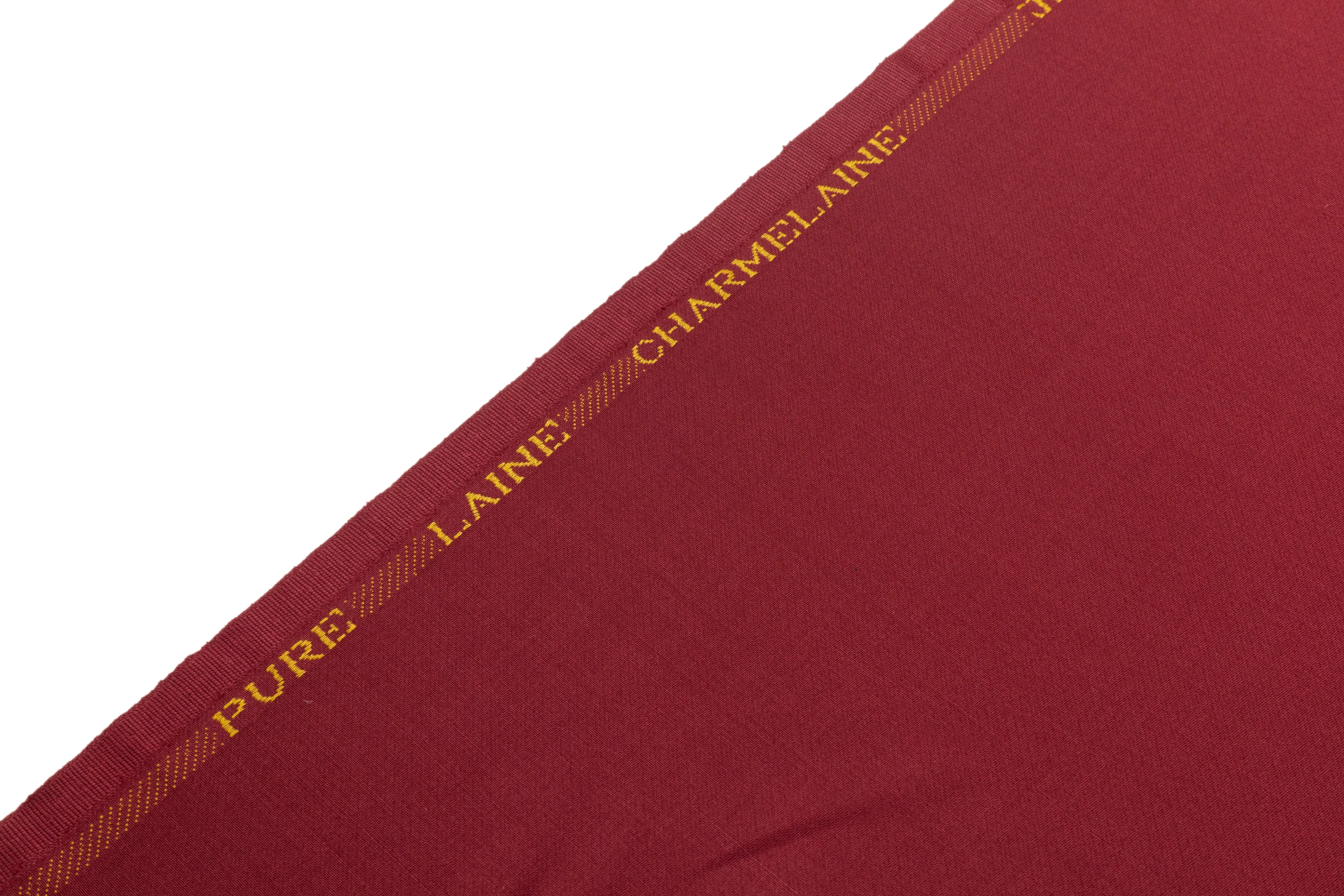 French Satin Wool Suiting - Maroon