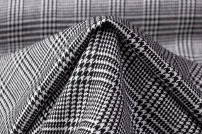 Glen Check Italian Wool Viscose Suiting - Black / White