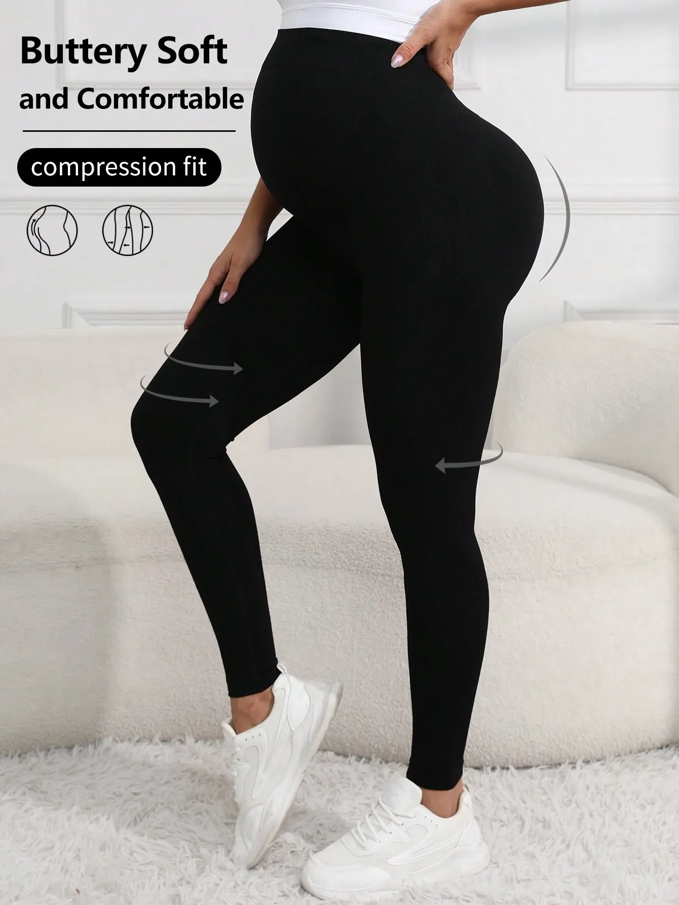 High Stretch Maternity High Waist Leggings