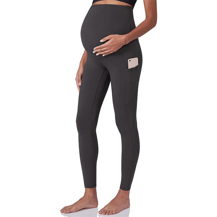 High Stretch Maternity Solid Wideband Waist butt lift Leggings