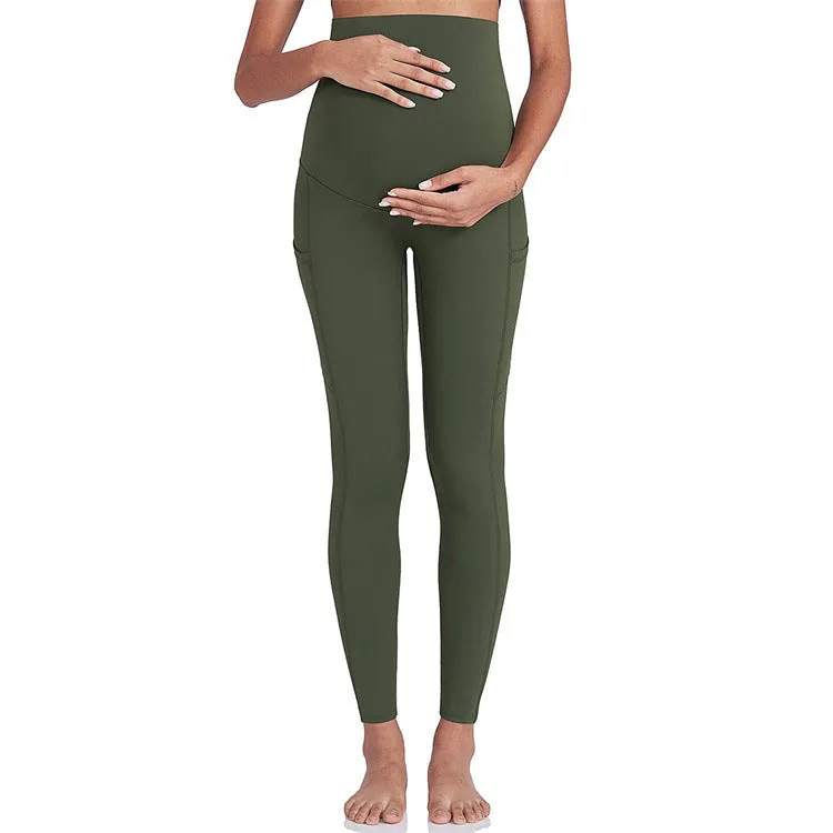 High Stretch Maternity Solid Wideband Waist butt lift Leggings