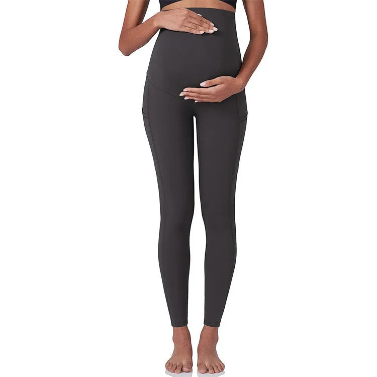 High Stretch Maternity Solid Wideband Waist butt lift Leggings