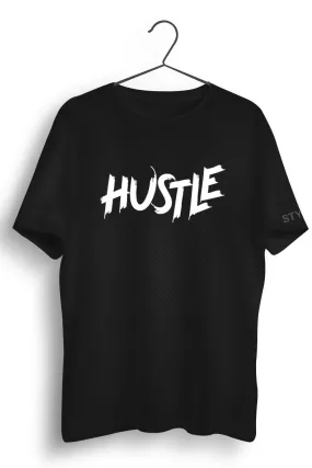 Hustle Printed Black Dry Fit Tee