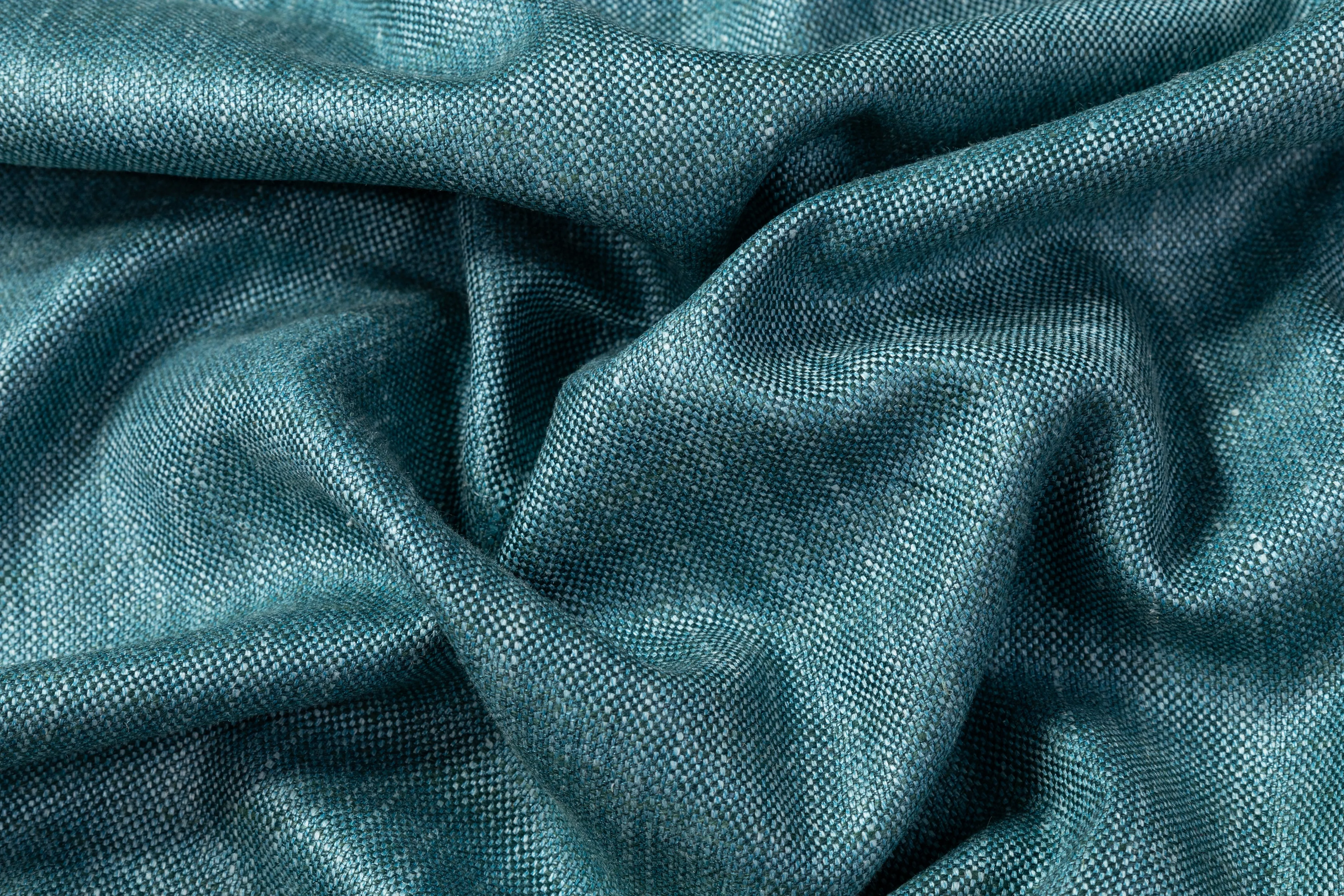 Italian Silk Linen and Wool Suiting - Teal