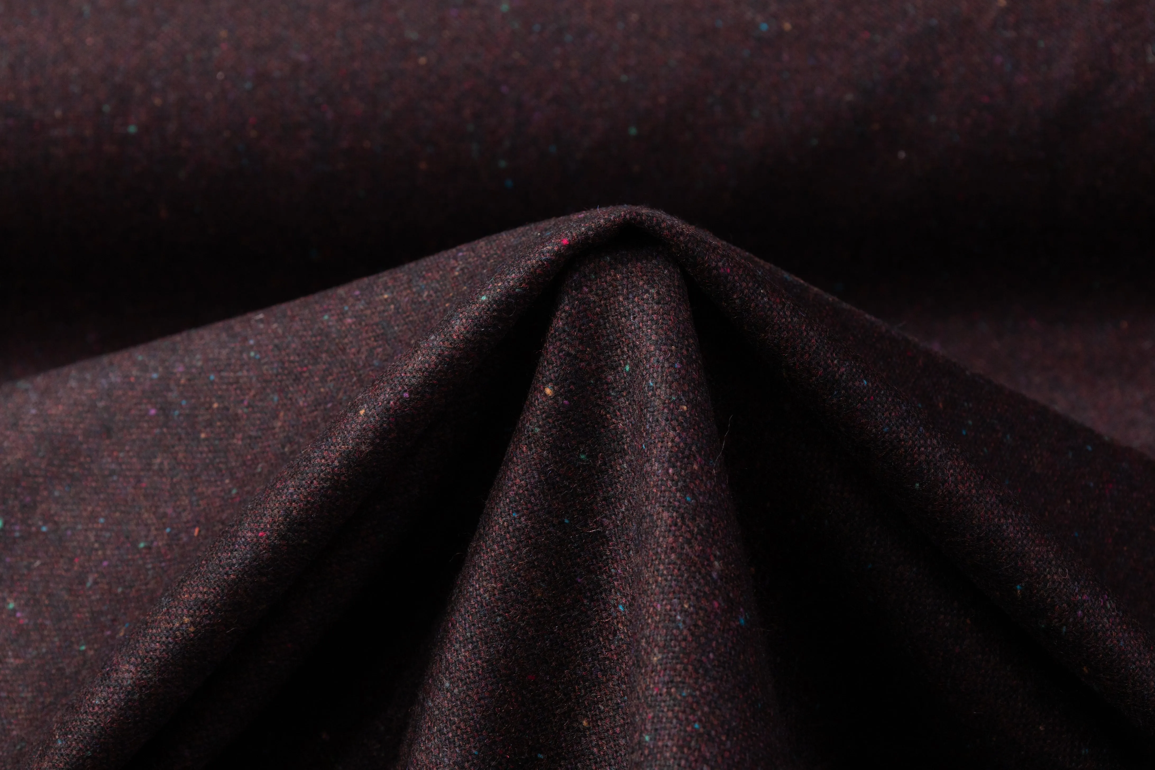 Italian Wool Tweed Suiting - Burgundy