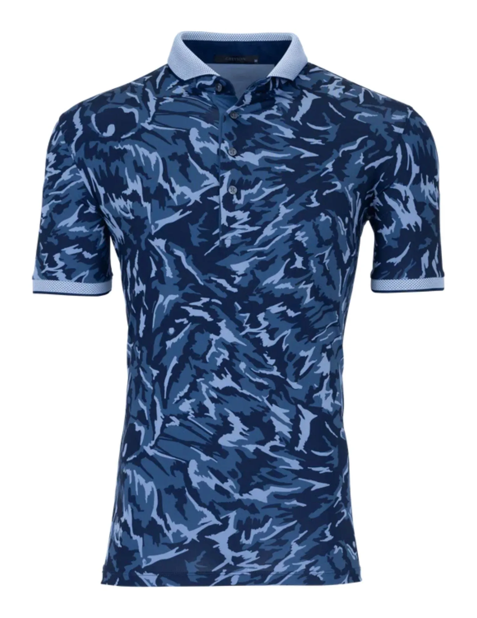 Midas Wolf Camo Polo | Fjord Blue