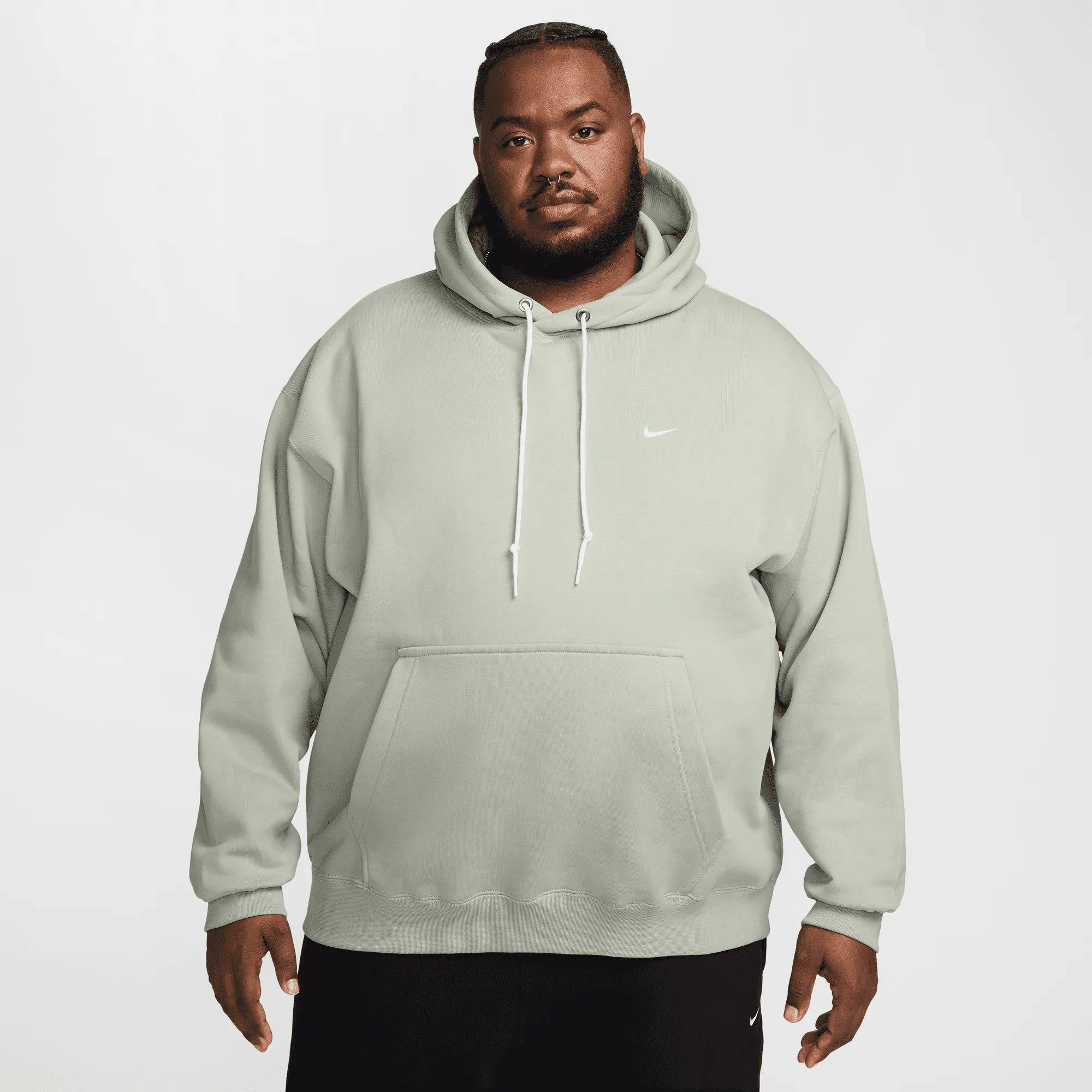 Nike Solo Swoosh Jade Green Fleece Pullover Hoodie