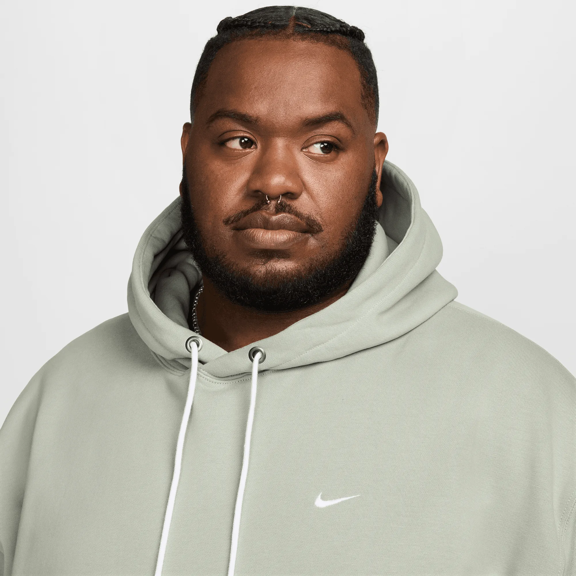 Nike Solo Swoosh Jade Green Fleece Pullover Hoodie