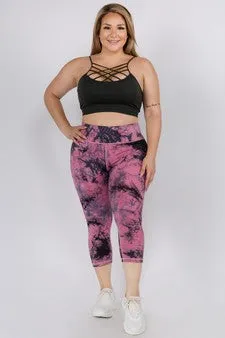 Pink Tie Dye Workout Capris (S-XL)