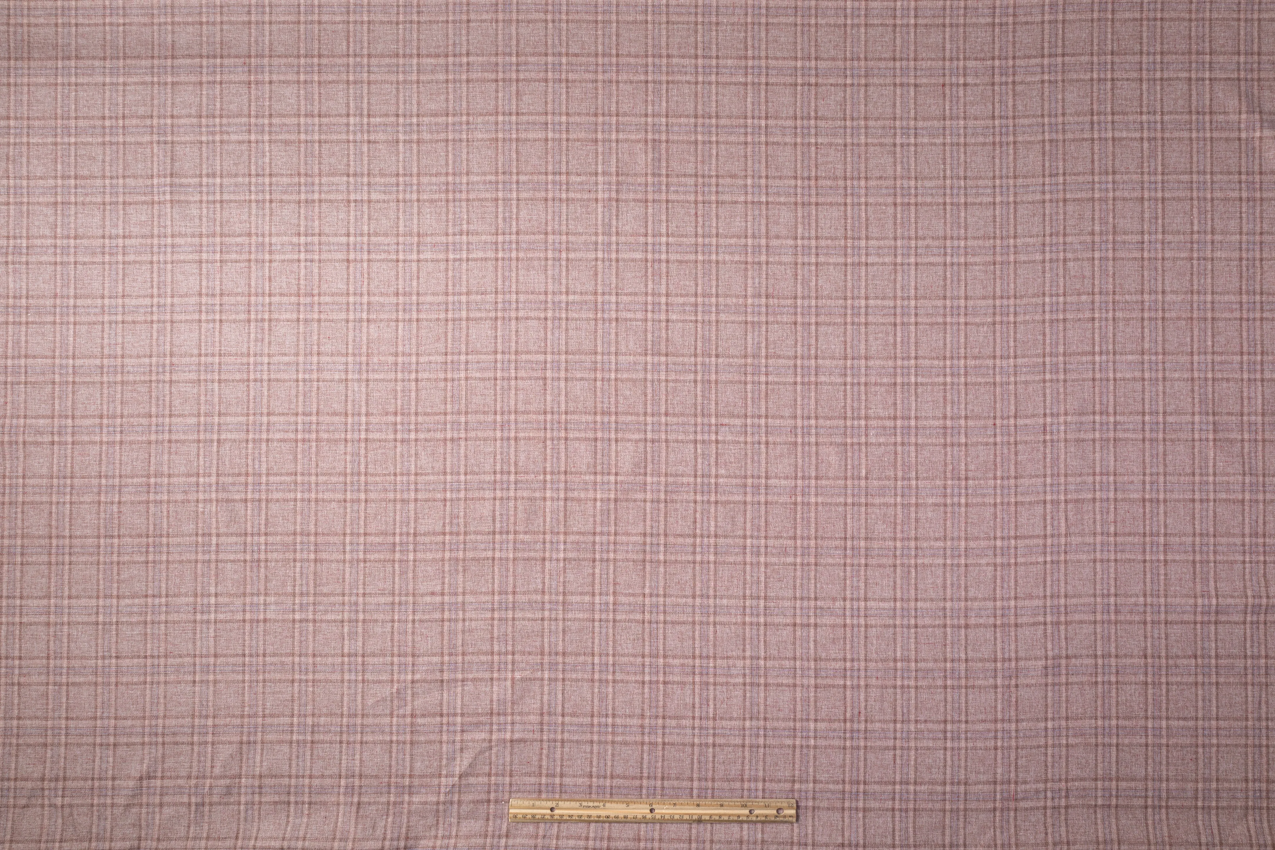 Plaid Italian Wool Blend Suiting - Mauve