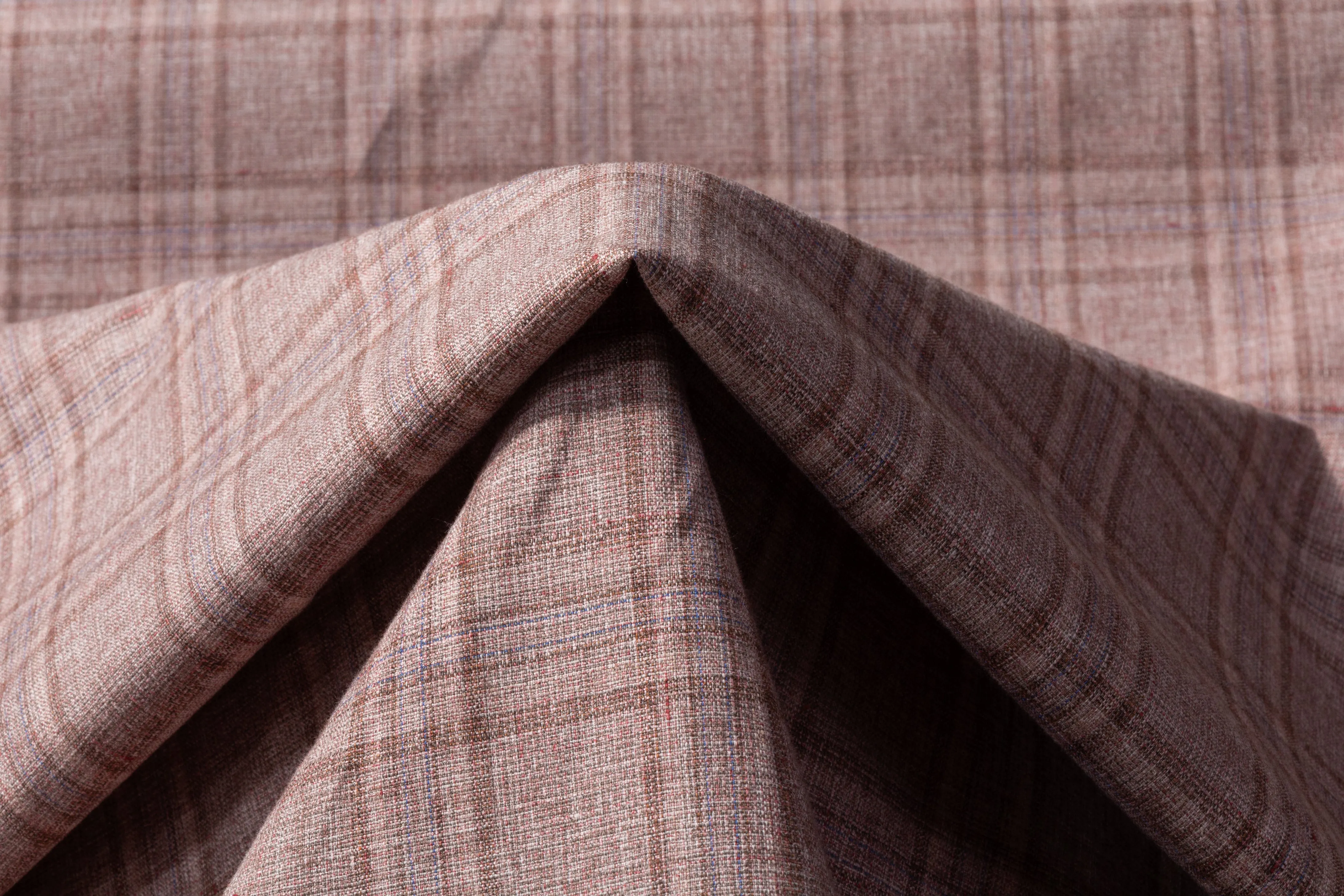 Plaid Italian Wool Blend Suiting - Mauve