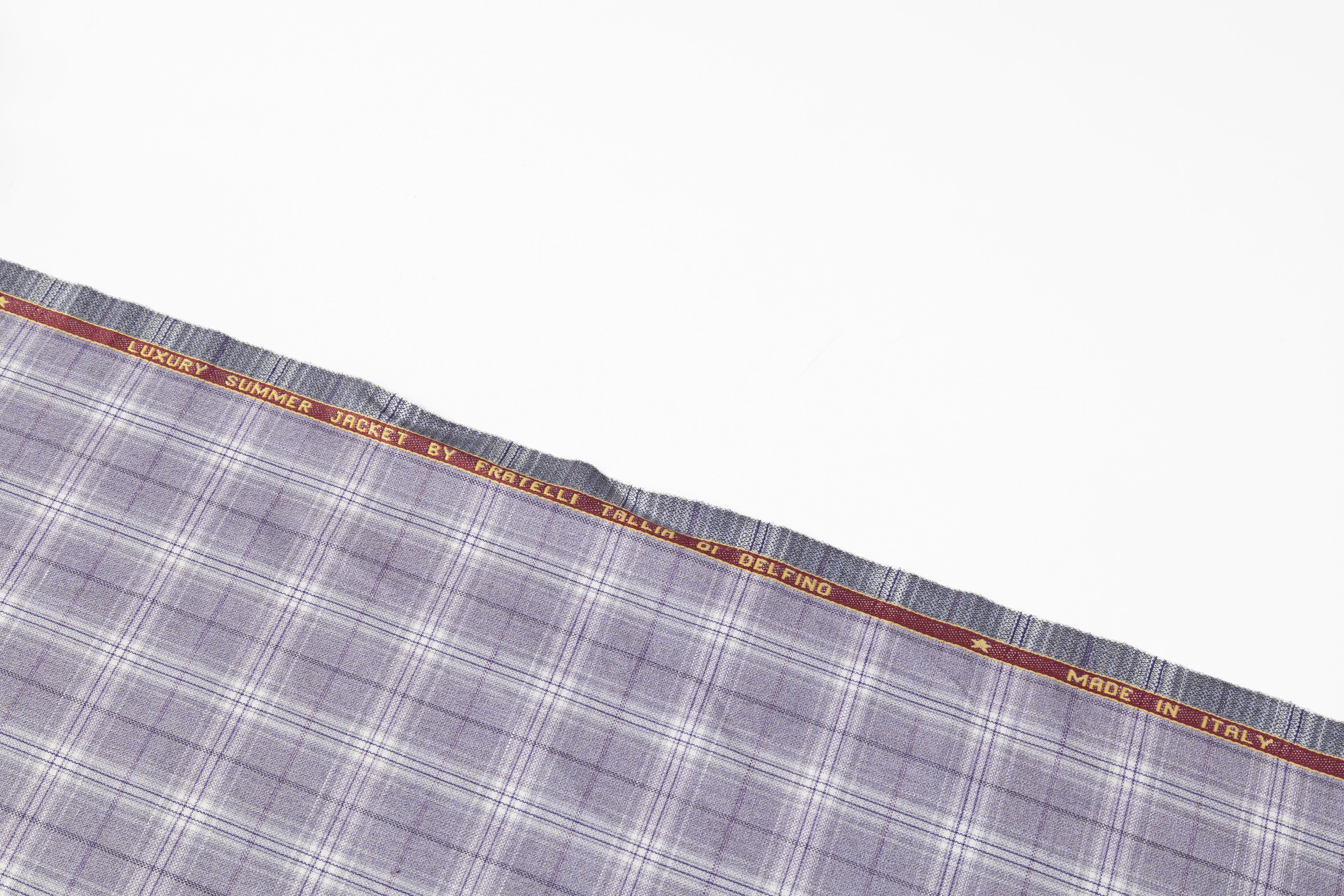 Plaid Italian Wool Suiting - Lavender