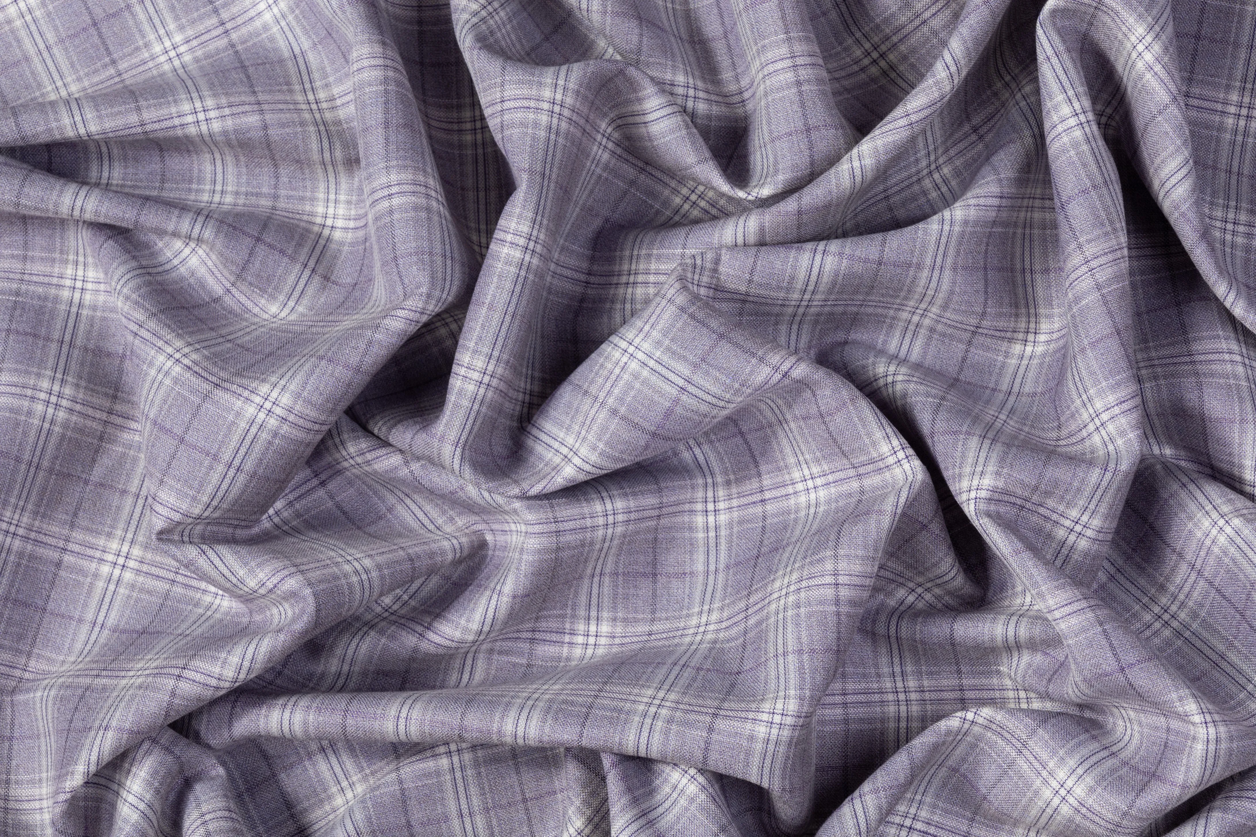 Plaid Italian Wool Suiting - Lavender