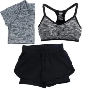 Quick Dry Yoga Set Tees   Sports Bra   Shorts