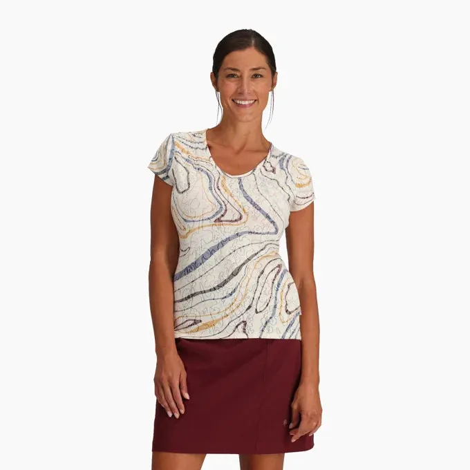 Royal Robbins W Featherweight Tee IVORY TIDAL PRINT