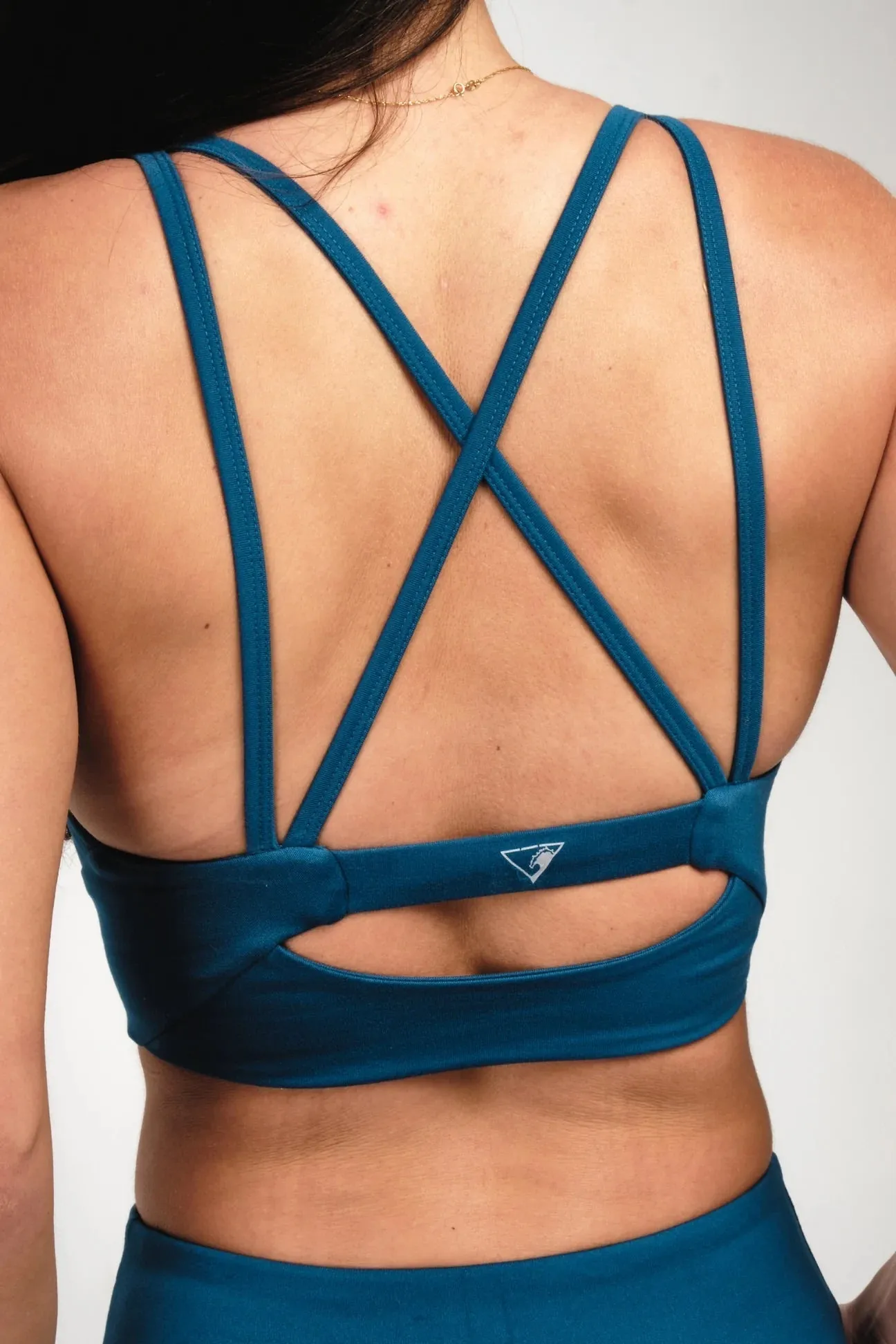 SEAAV Mesh Sports Bra Top - Pacific Blue