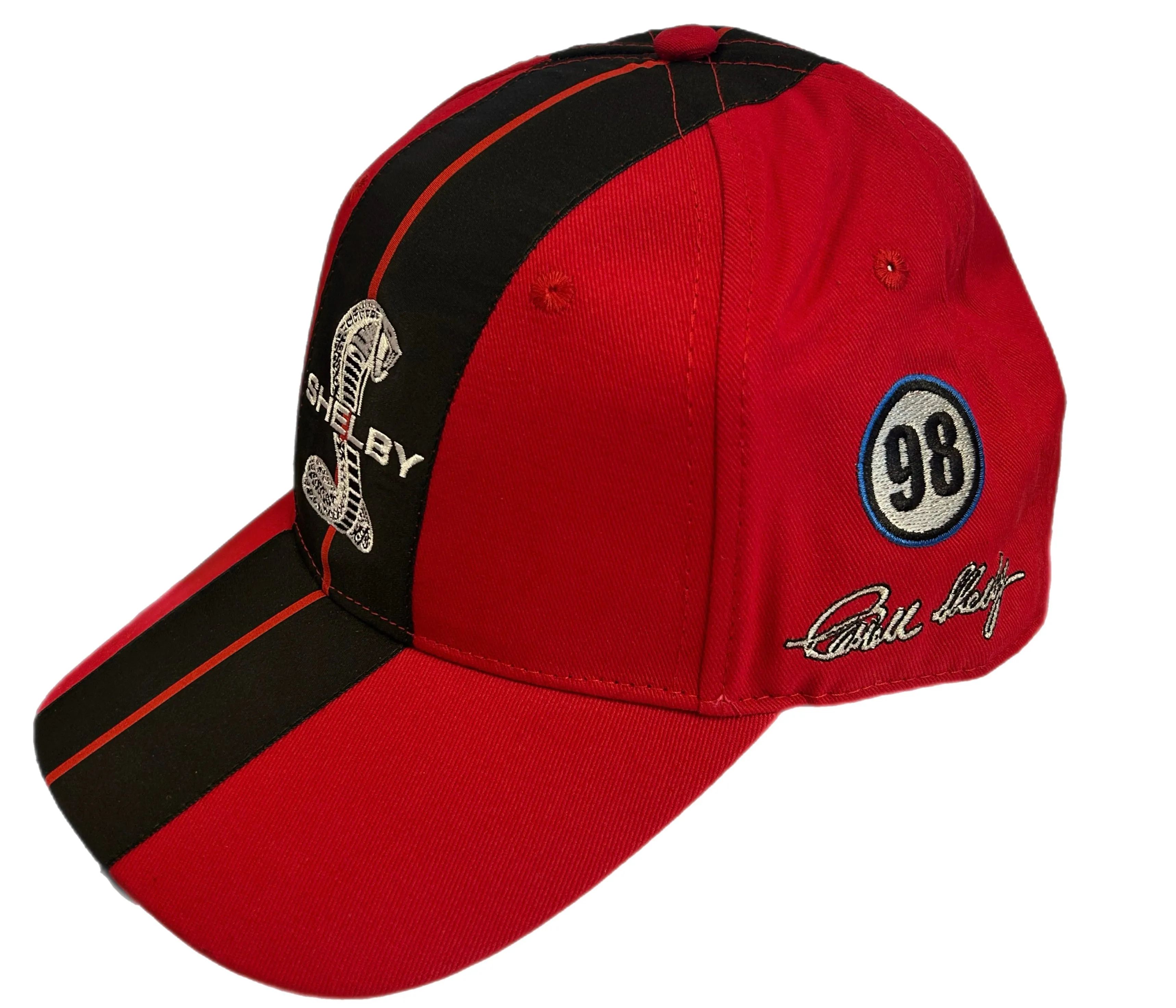 Shelby Cobra Official Red Hat- Black stripes