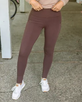 Soft-Stretch Dark Brown High Waisted Leggings