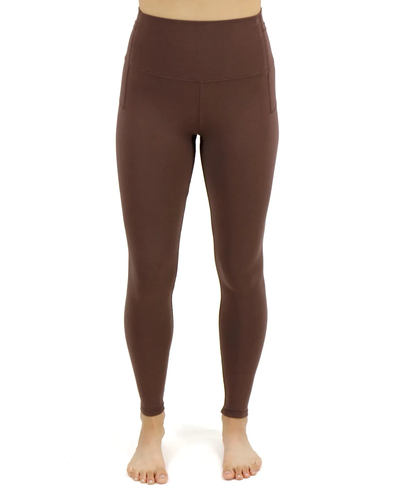 Soft-Stretch Dark Brown High Waisted Leggings