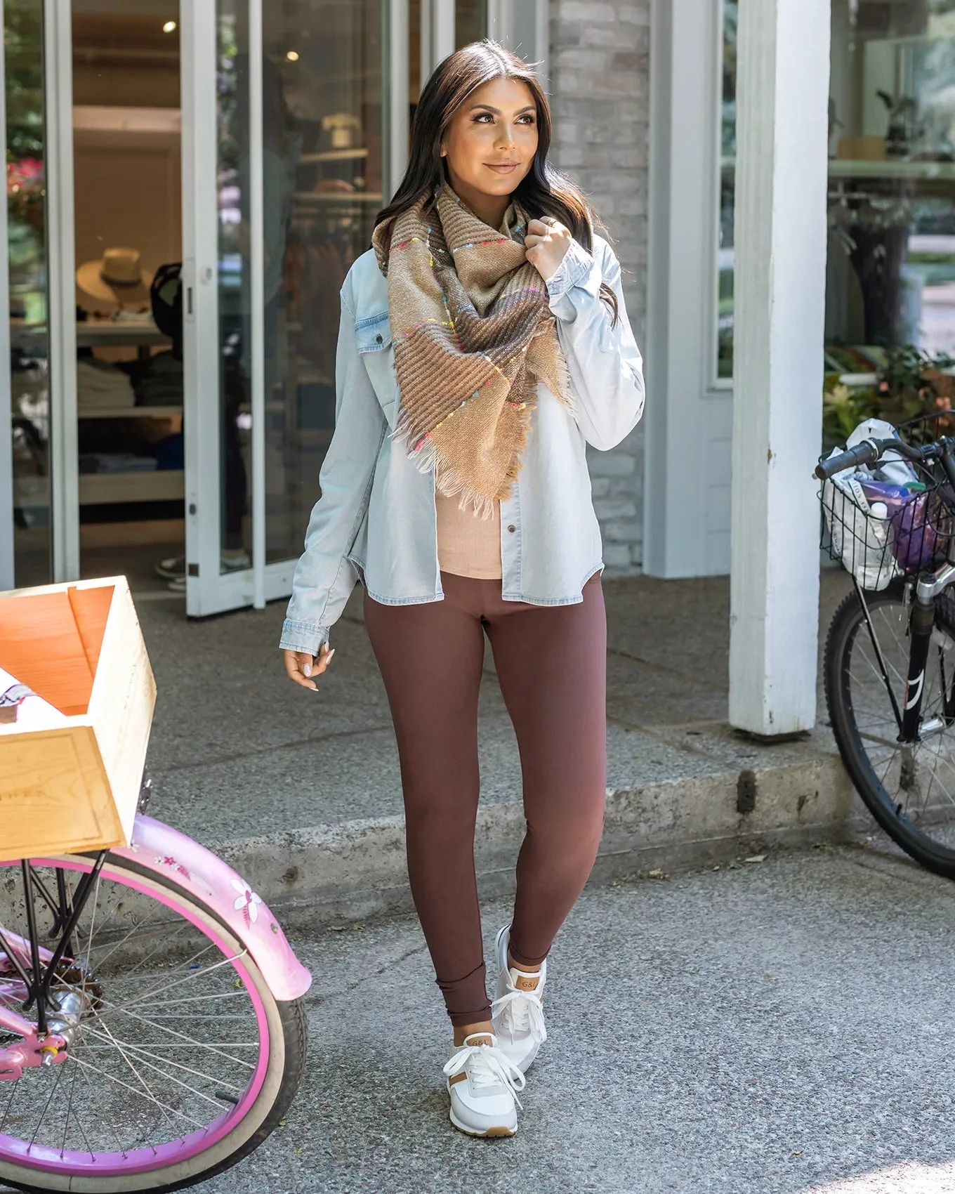 Soft-Stretch Dark Brown High Waisted Leggings