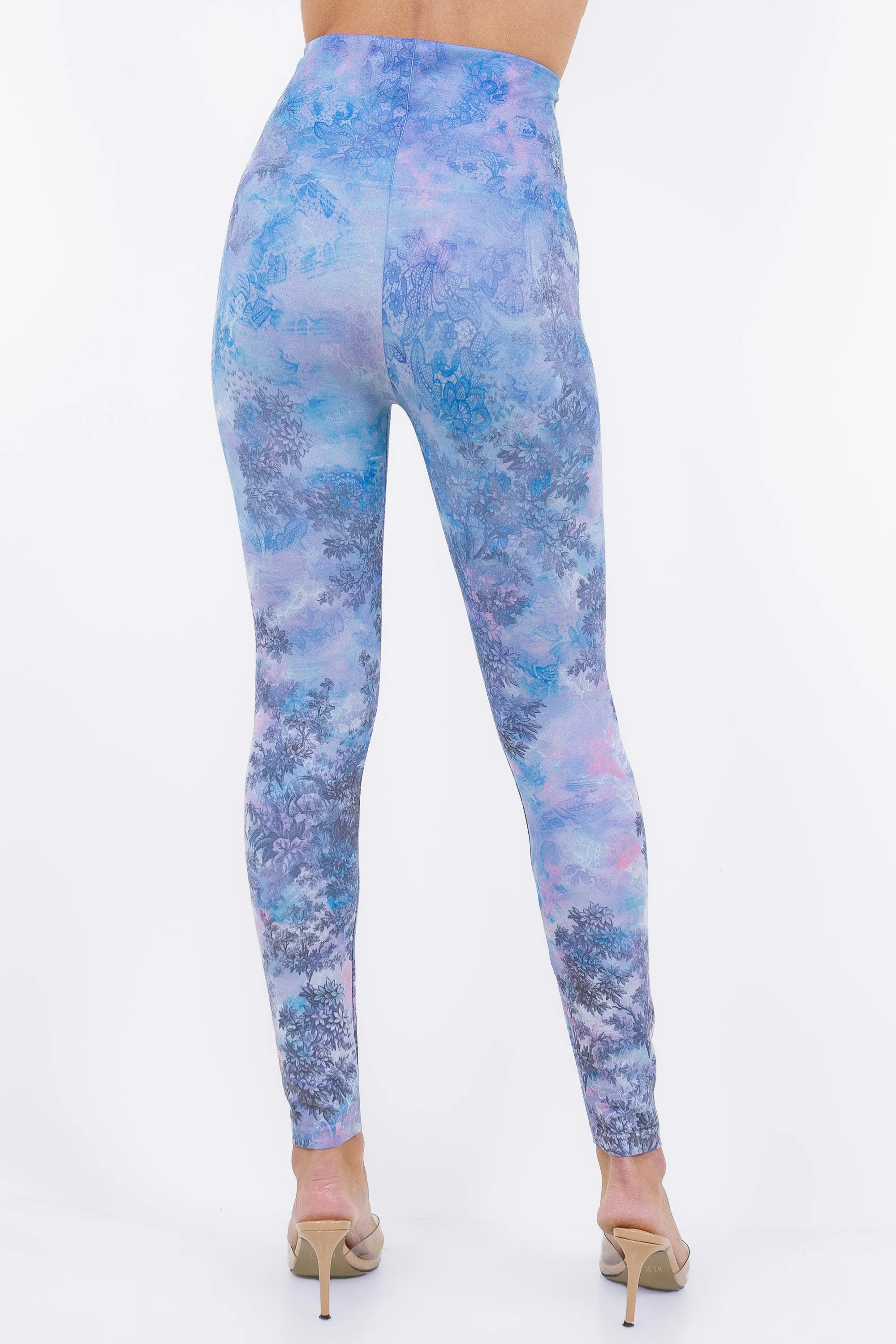 Toile de Jouy in Blue Pastel Printed Legging