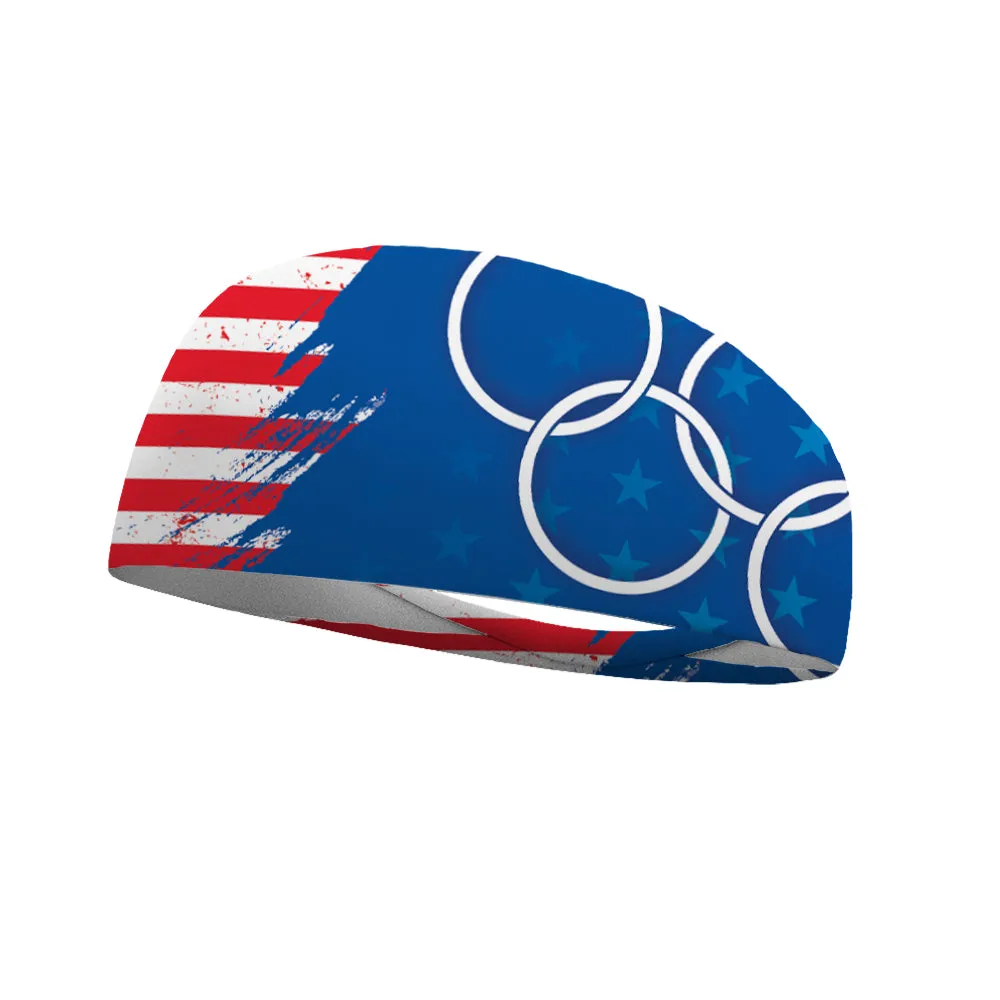 USA Olympic Rings Wicking Headband